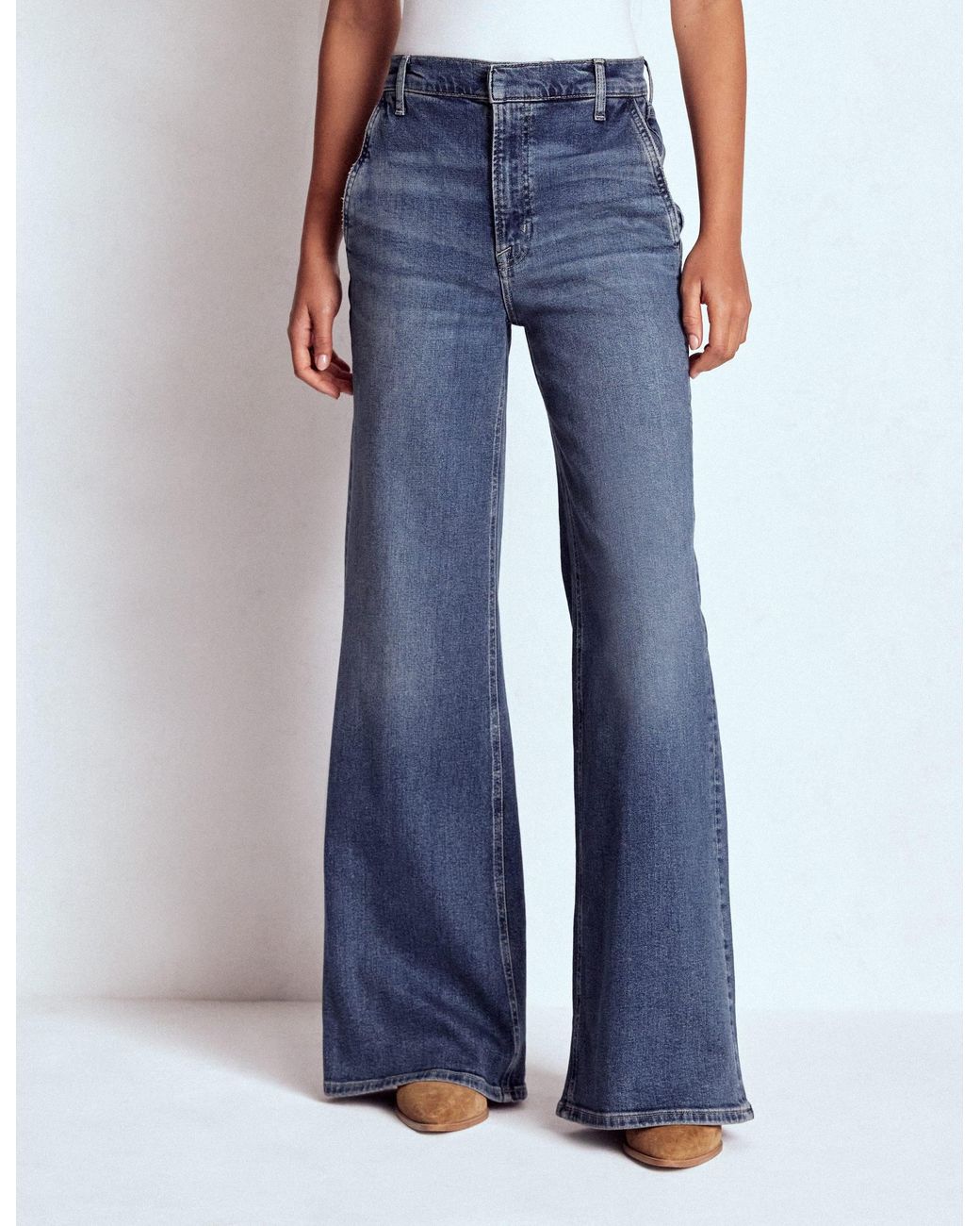 Boden Blue High Rise Clean Wide Jeans