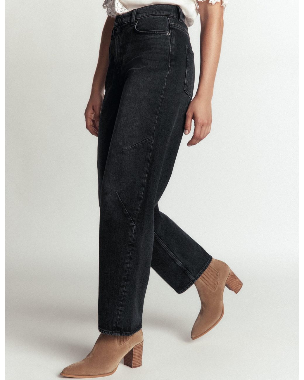 Boden Black Barrel Leg Jeans
