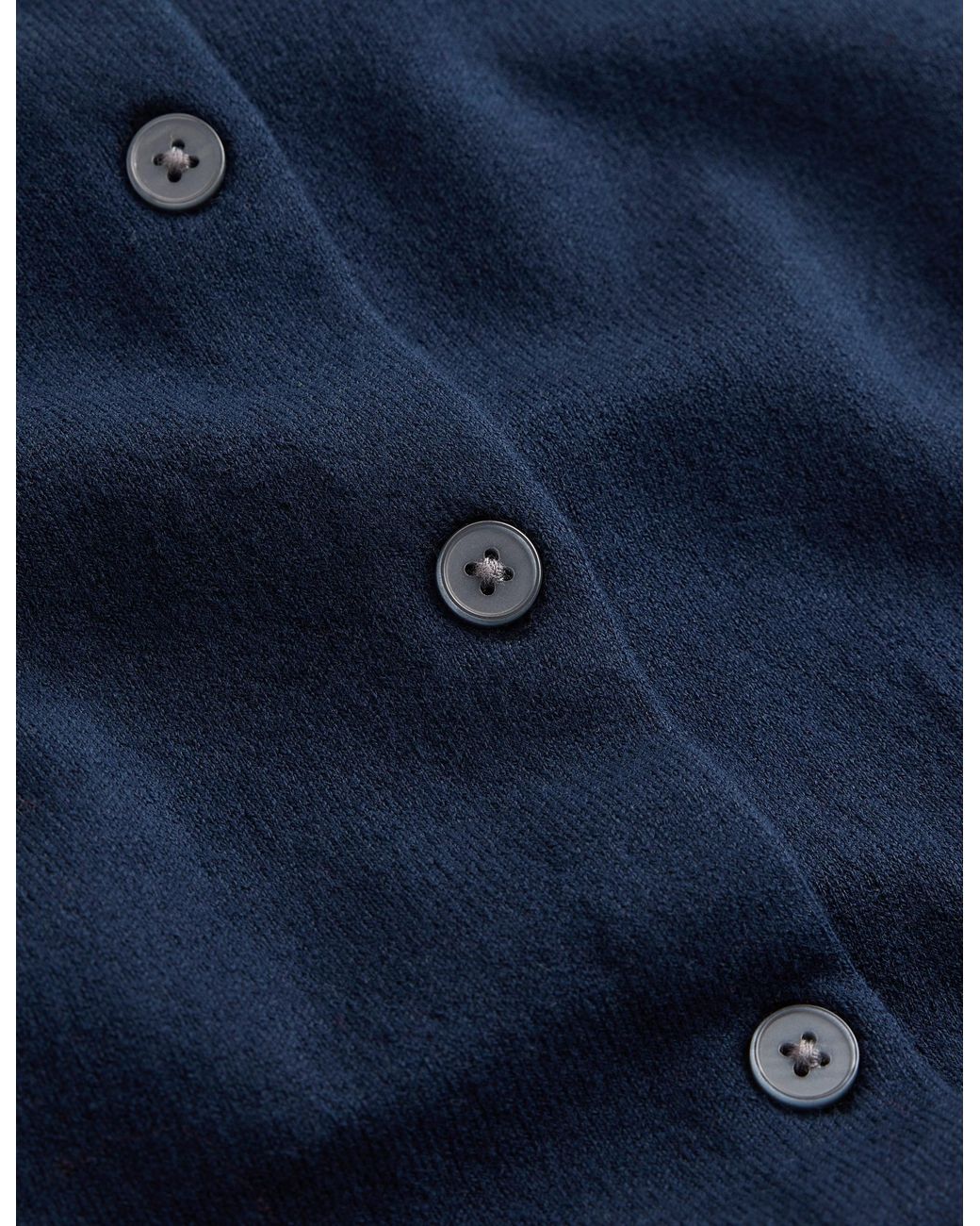 Boden Blue Camilla Cotton Crew Cardigan