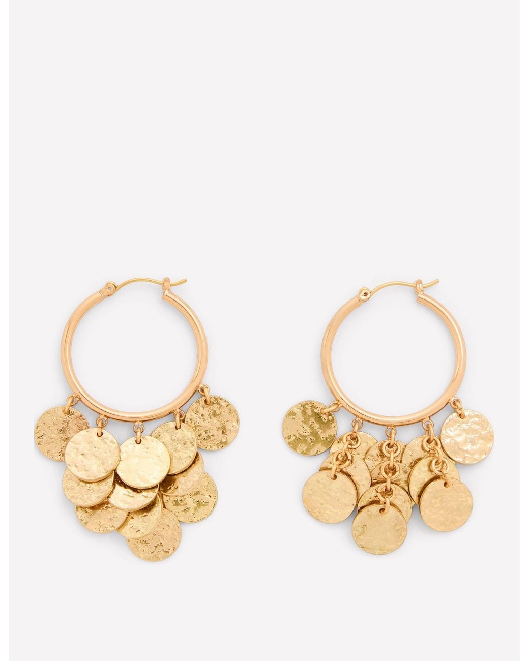 Boden Metallic Hammered Teardrop Hoops