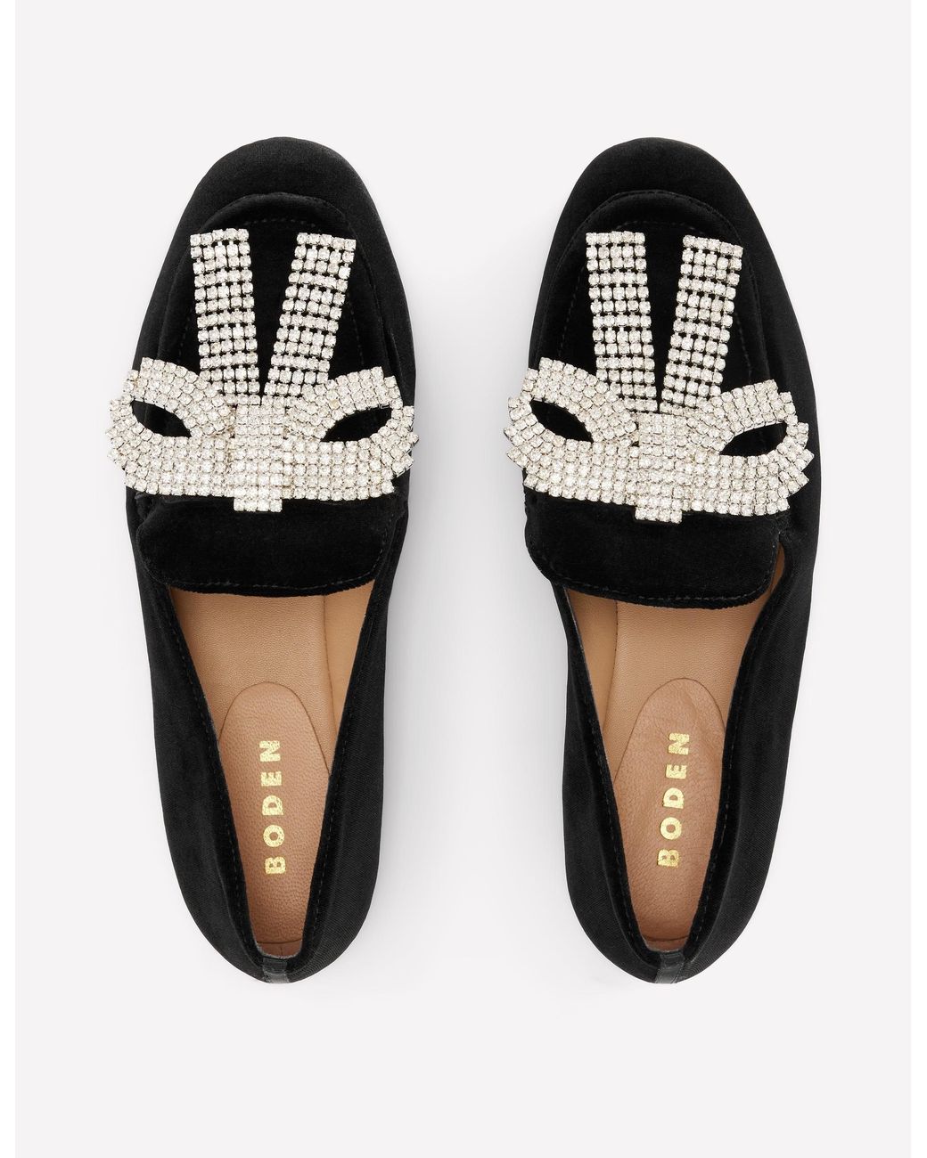 Boden Black Dinah Embellished Loafers