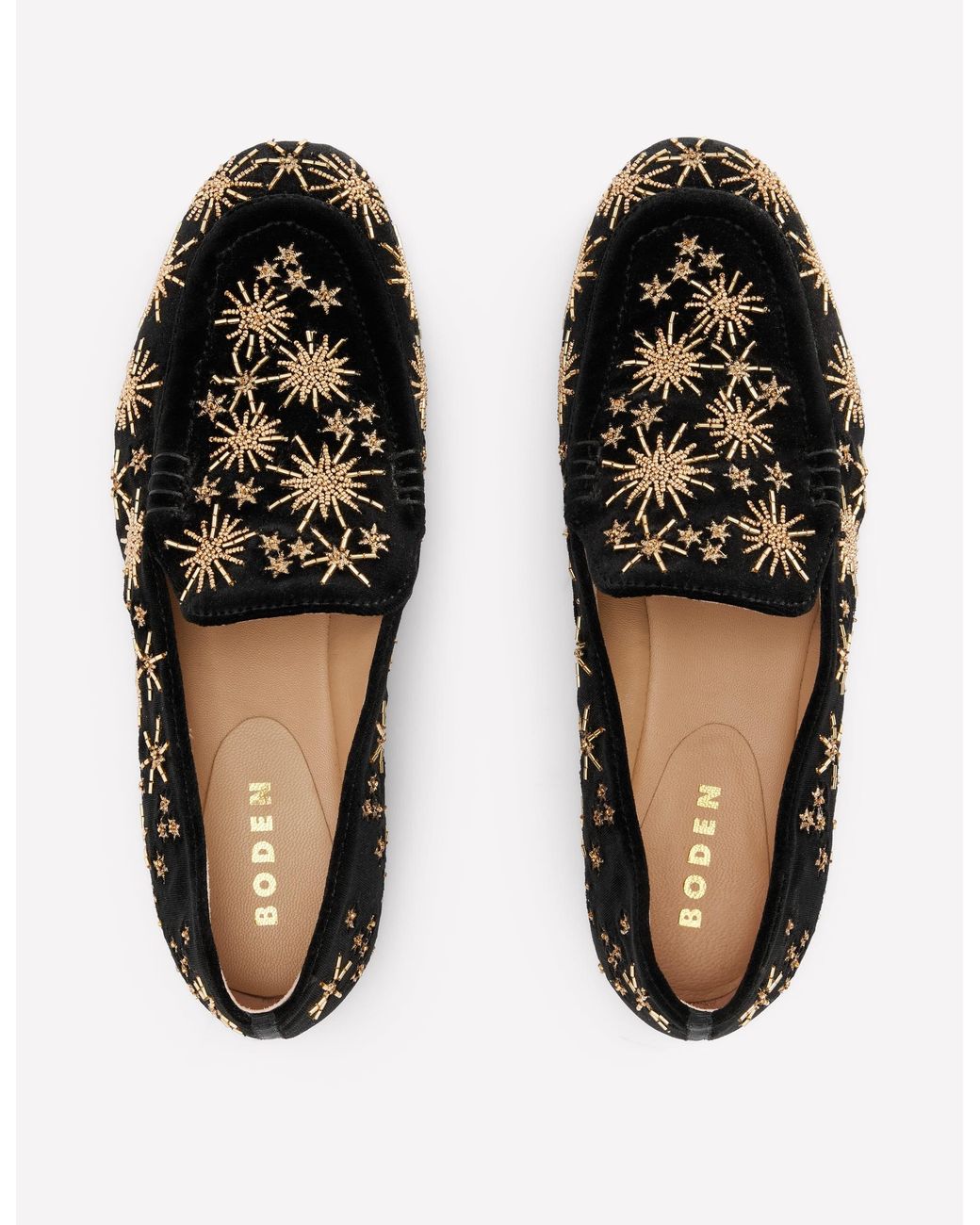 Boden White Dinah Embellished Loafers