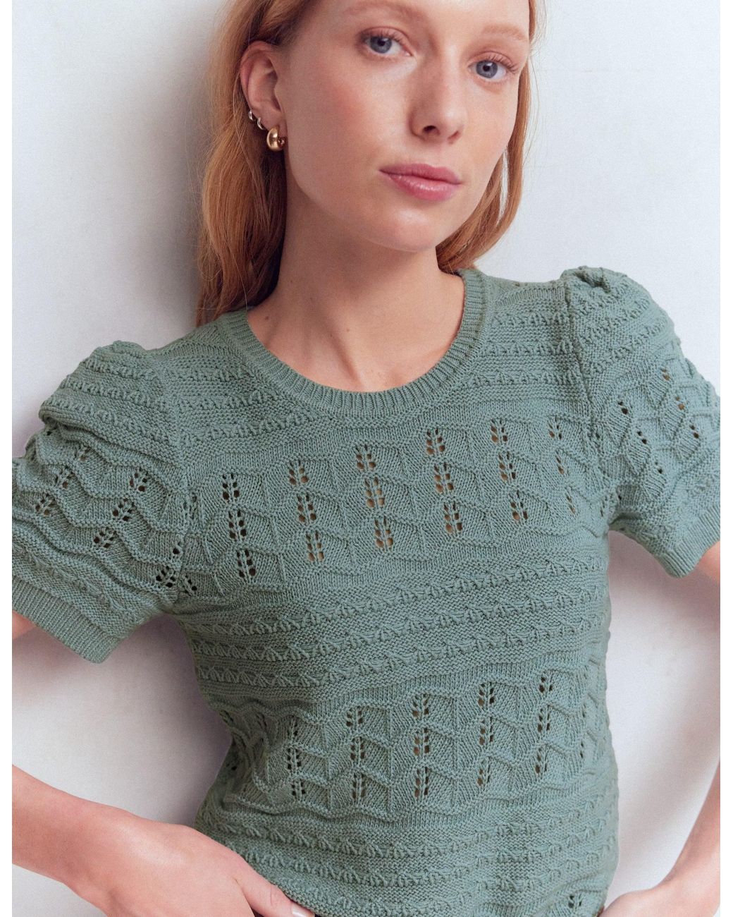 Boden Blue Monica Knitted T-Shirt