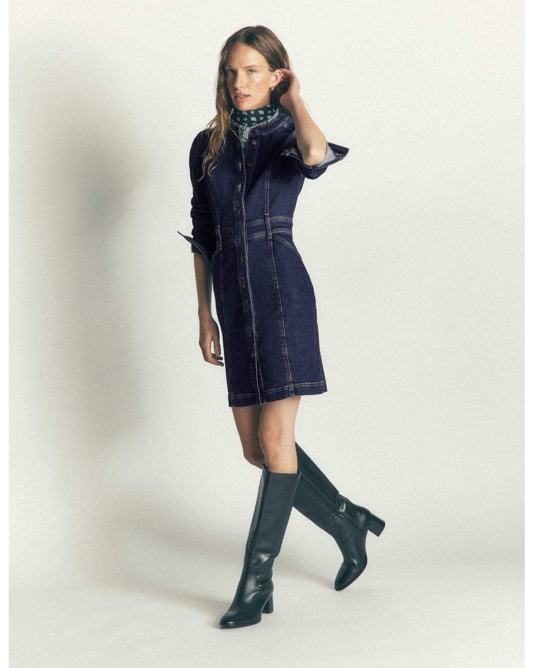 Boden Blue Zara Denim Short Dress