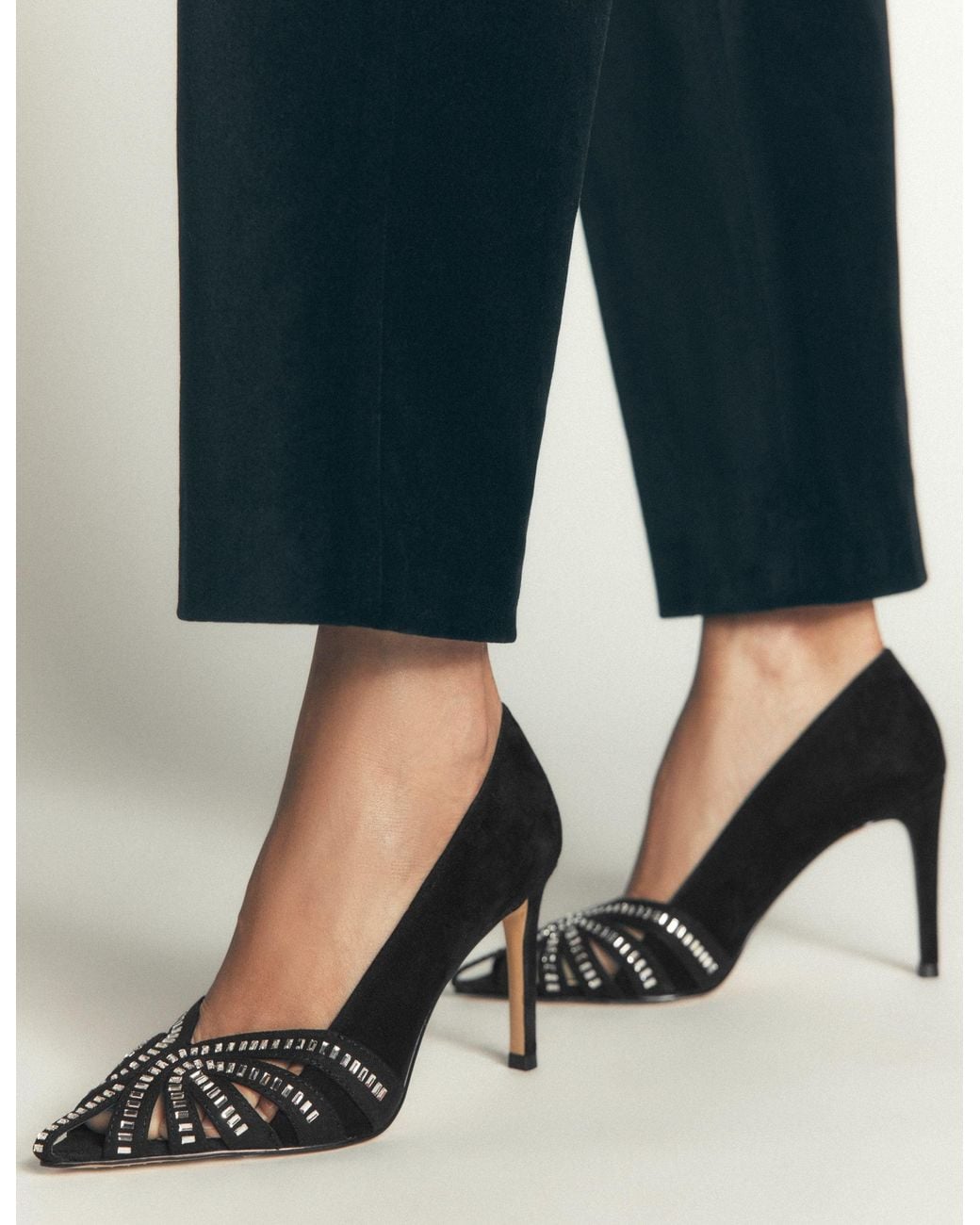 Boden Black Caged Court Shoes