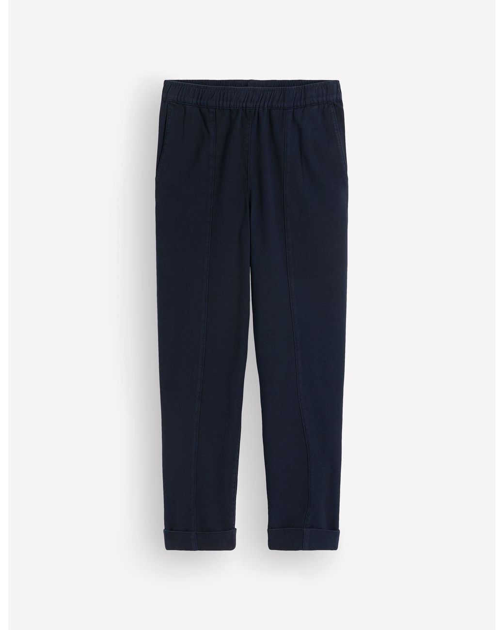 Boden Blue Mid Rise Straight Leg Trousers