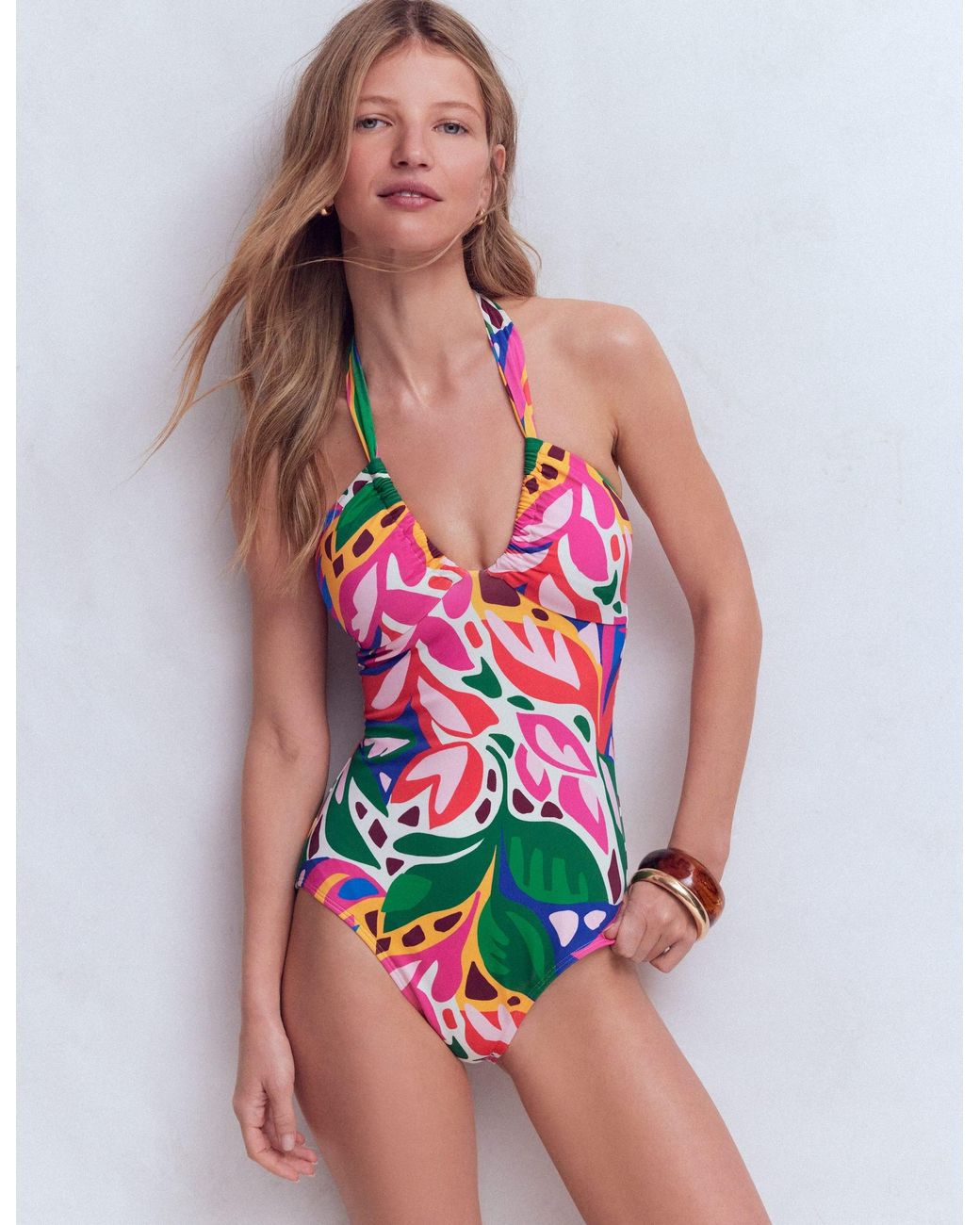 Boden Red Minori Halter Tie Swimsuit