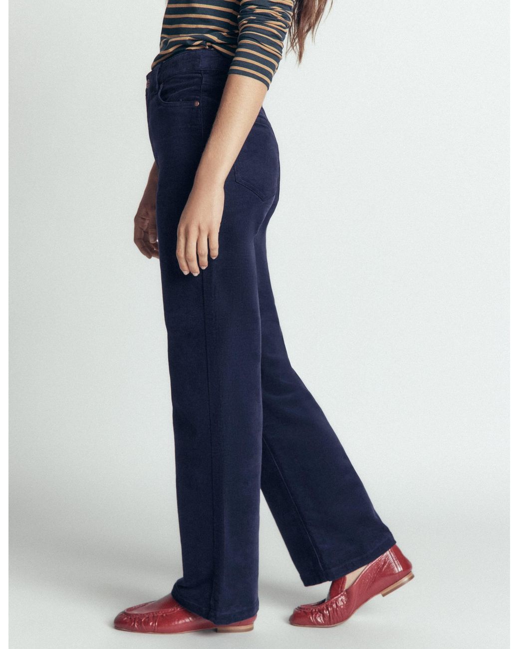 Boden Blue High Rise Cord Column Jeans