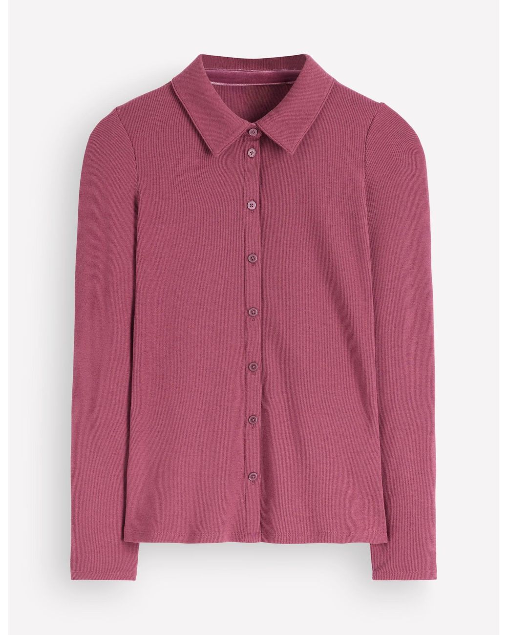 Boden Purple Jersey Velvet Ribbed Shirt