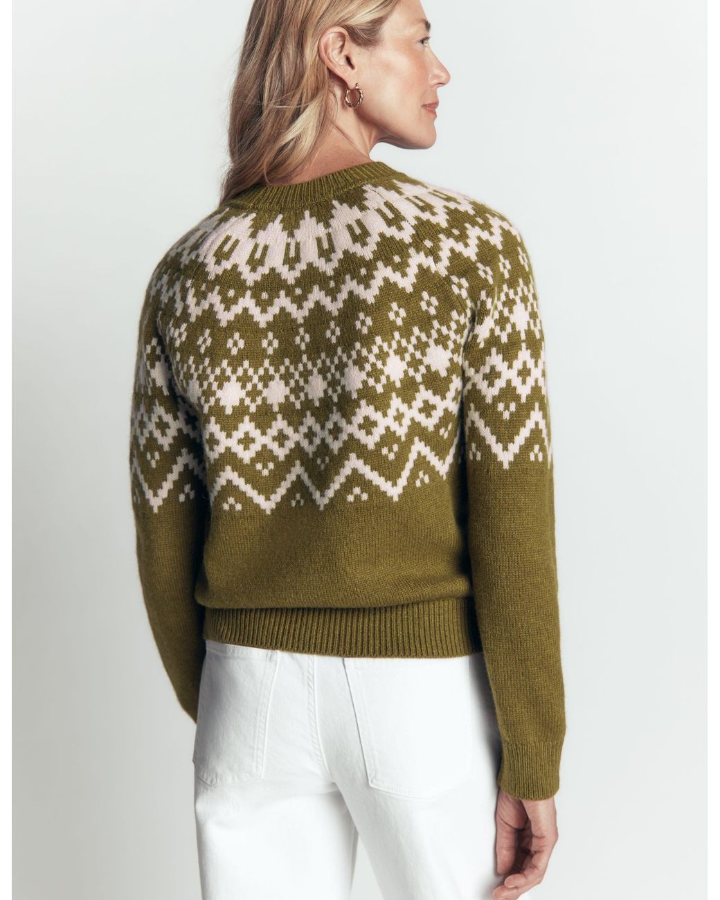 Boden Green Mae Fair Isle Knitted Sweater