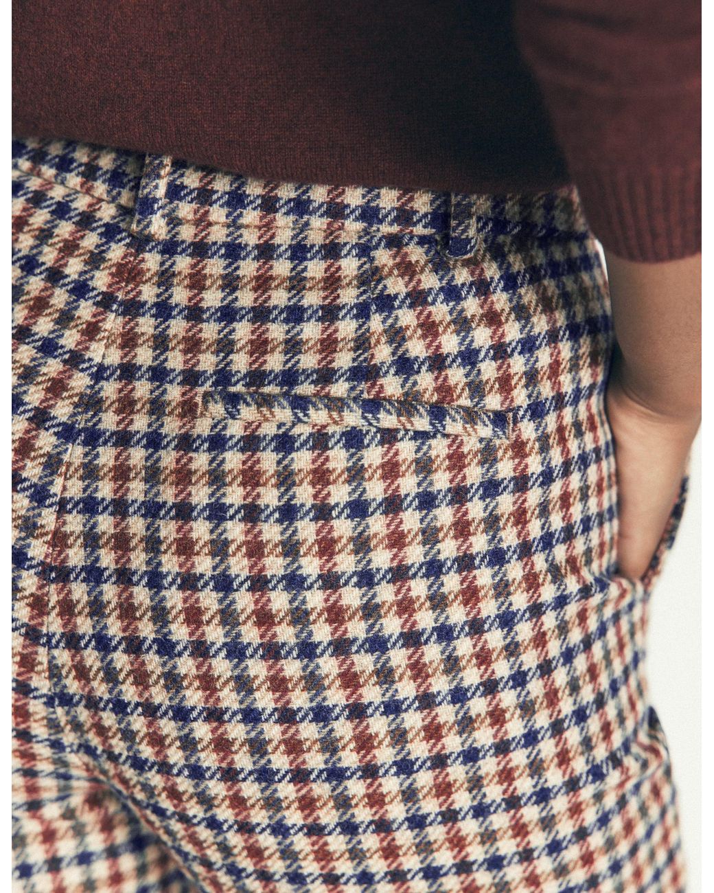Boden Blue Canonbury Wool Blend Trousers