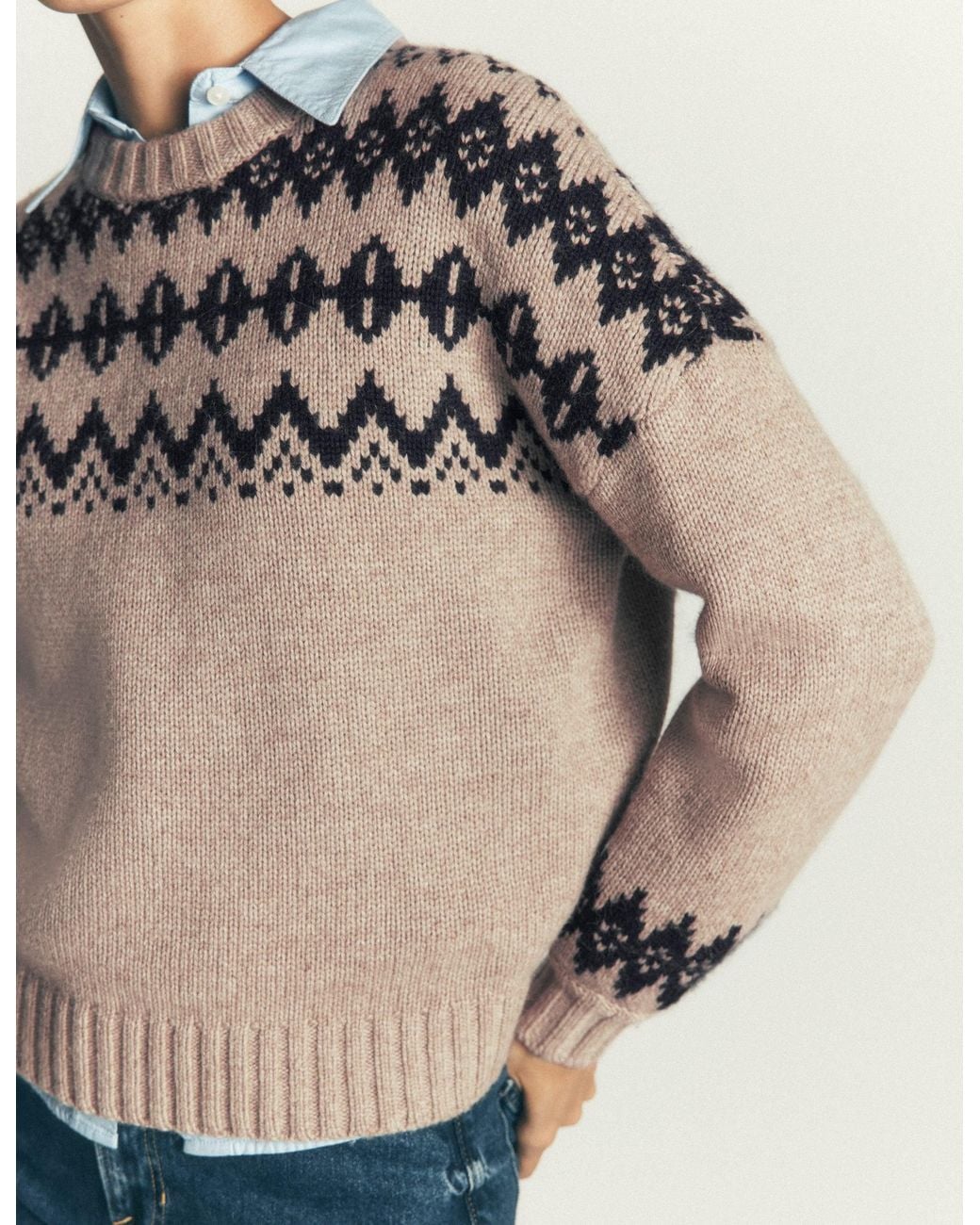 Boden Natural Chunky Fair Isle Jumper