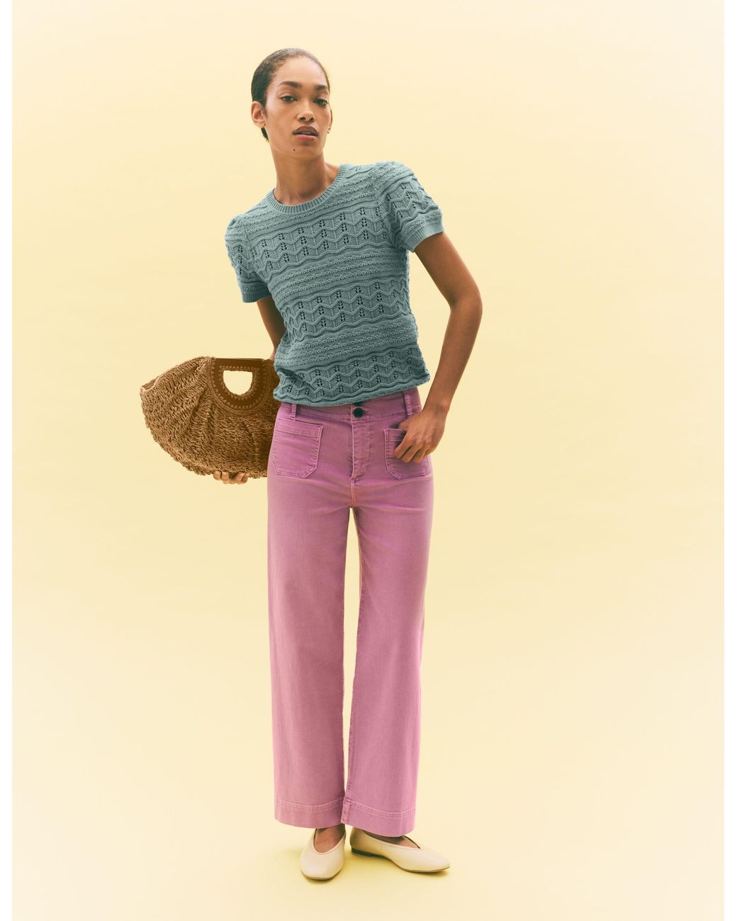 Boden Blue Monica Knitted T-Shirt