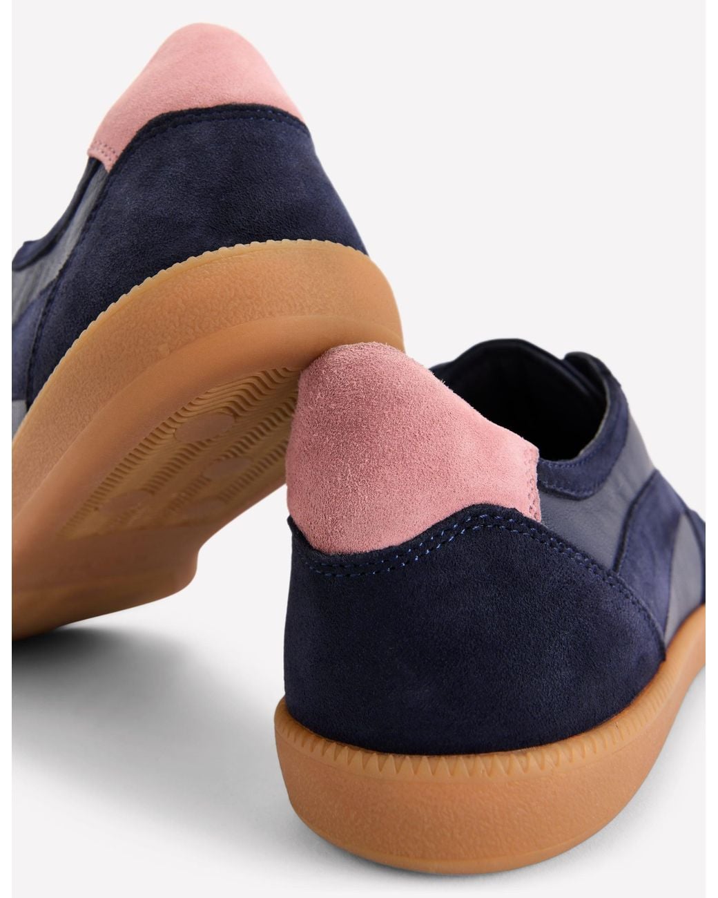 Boden Blue Leather Side Detail Trainer