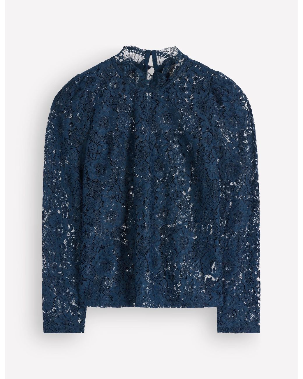 Boden Blue Lace Detail Top