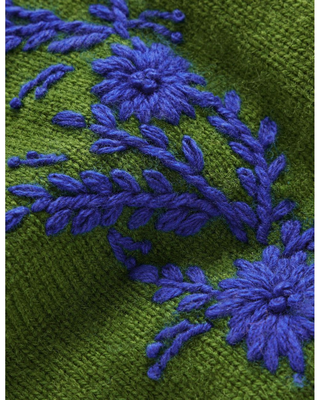 Boden Green Embroidered Knitted Cardigan