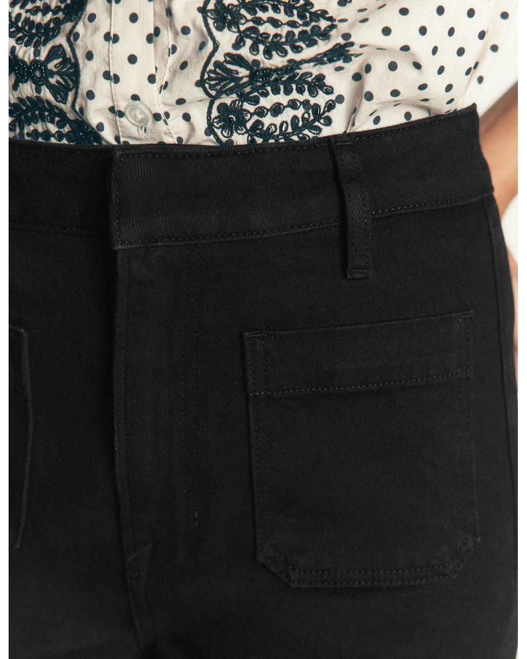 Boden White Patch Pocket Flare Jeans