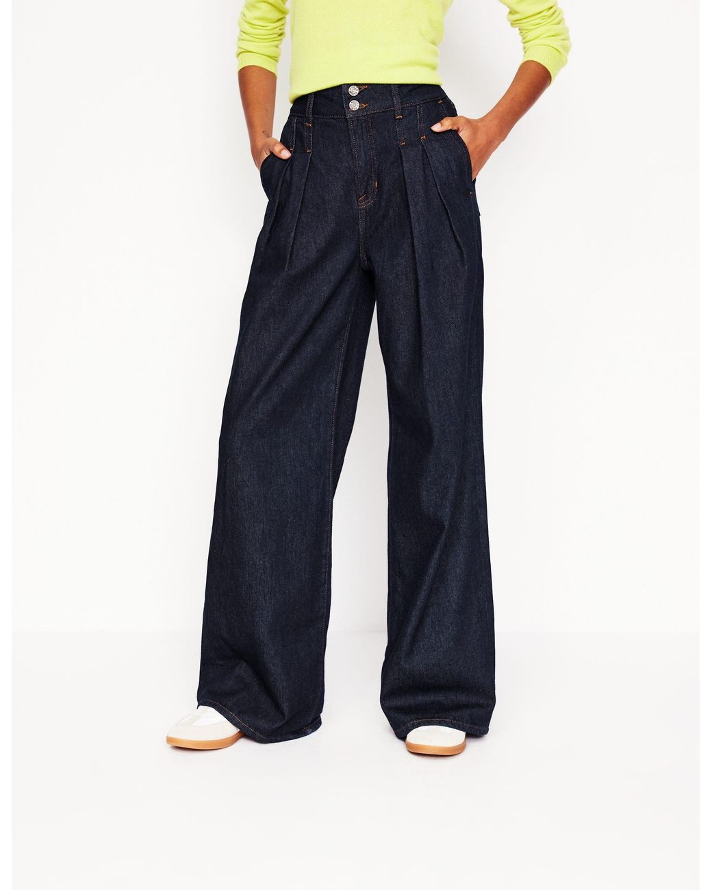 Boden Blue Mid Rise Fluid Denim Trousers