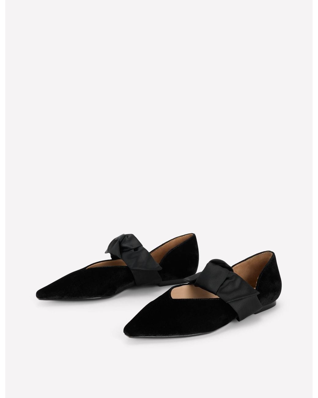 Boden Black Bow Two Part Flats
