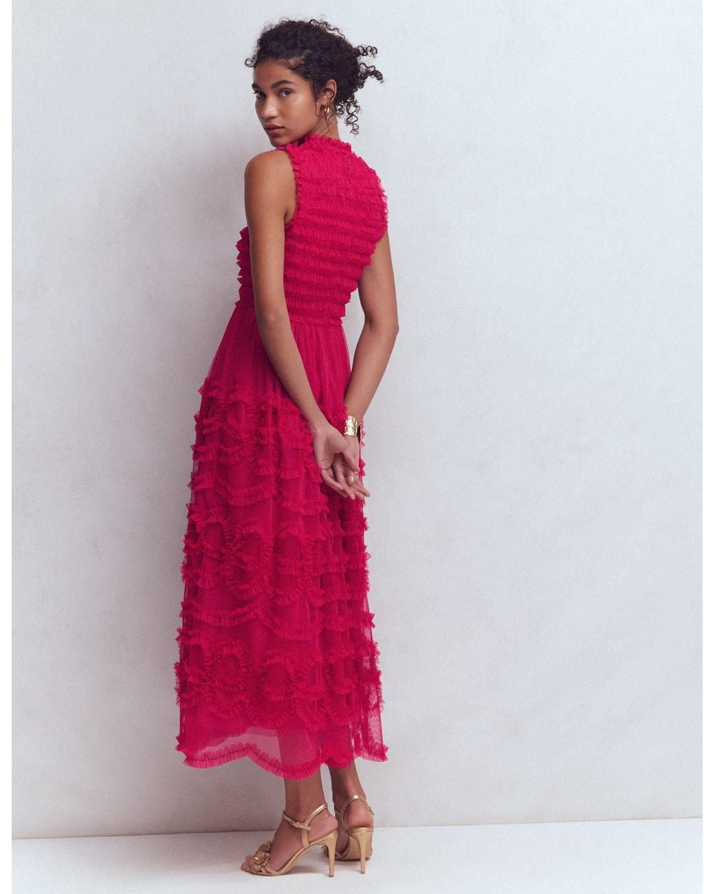 Boden Pink Tulle Bow Party Dress