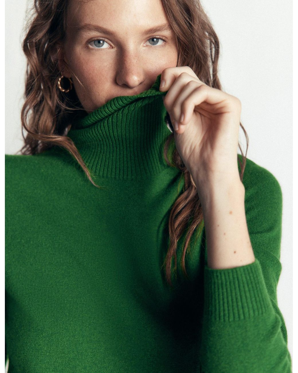 Boden Green Elsie Cashmere Roll Neck
