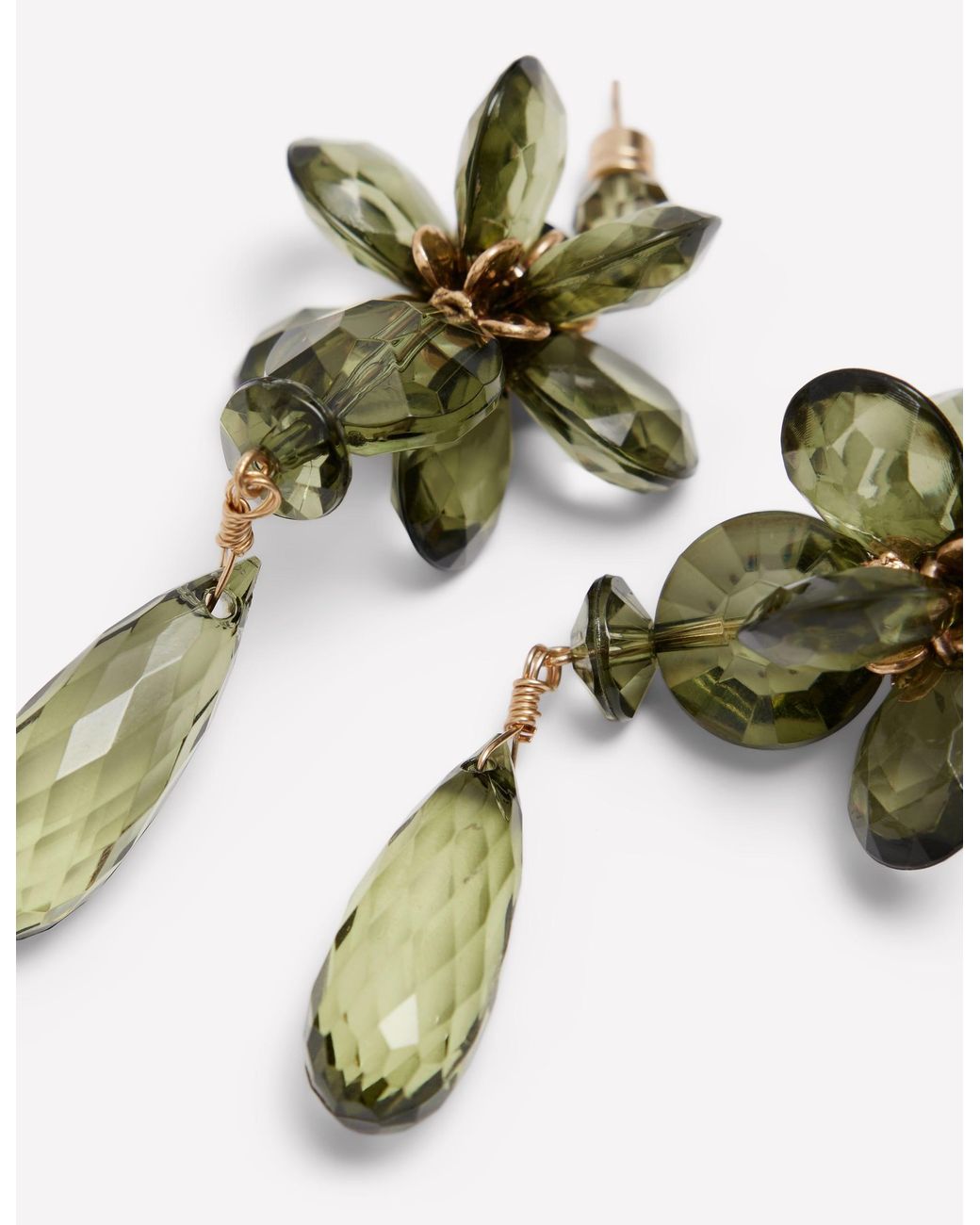 Boden Green Coloured Glass Earrings