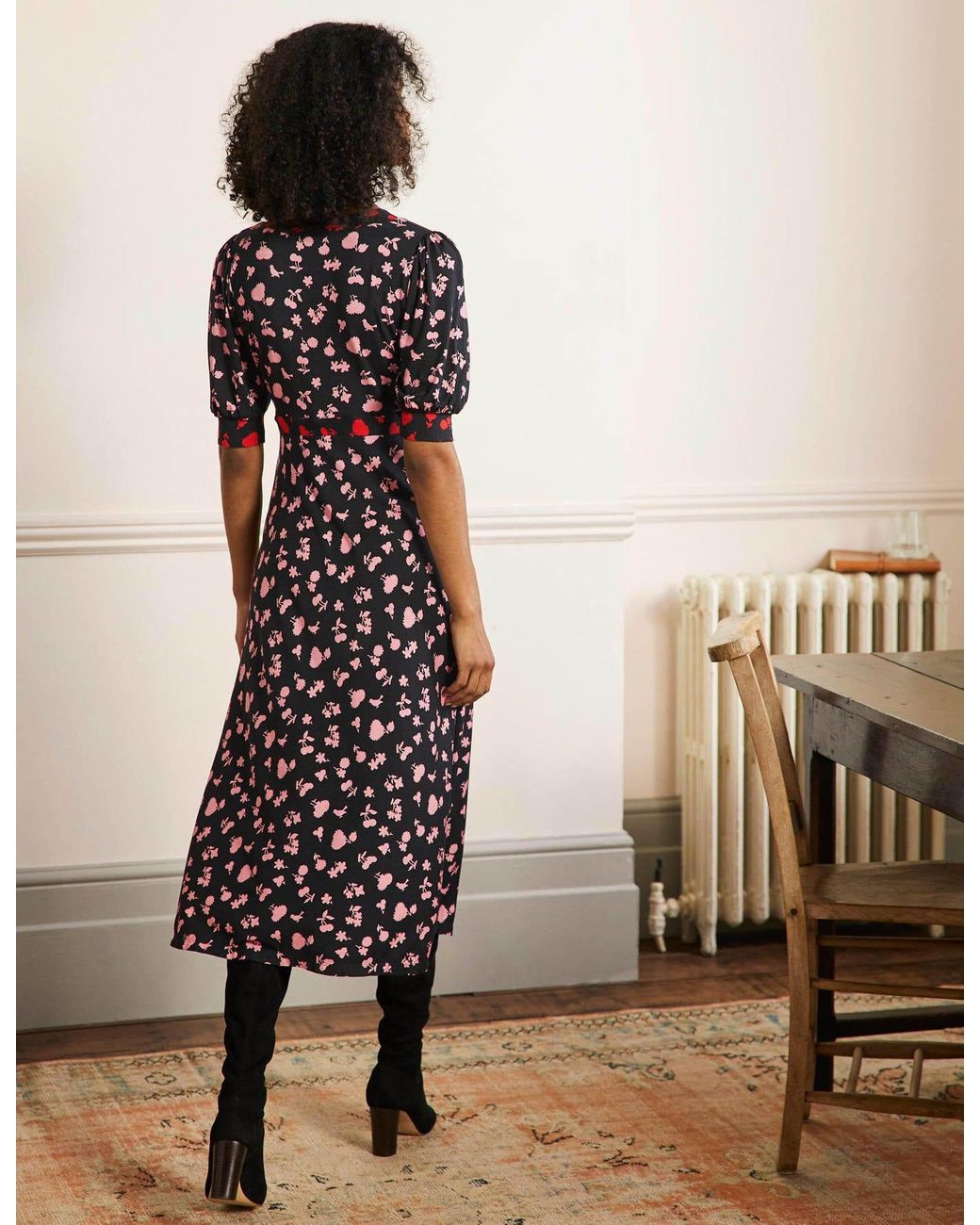 Boden Eva Jersey Midi Dress Black | Lyst UK