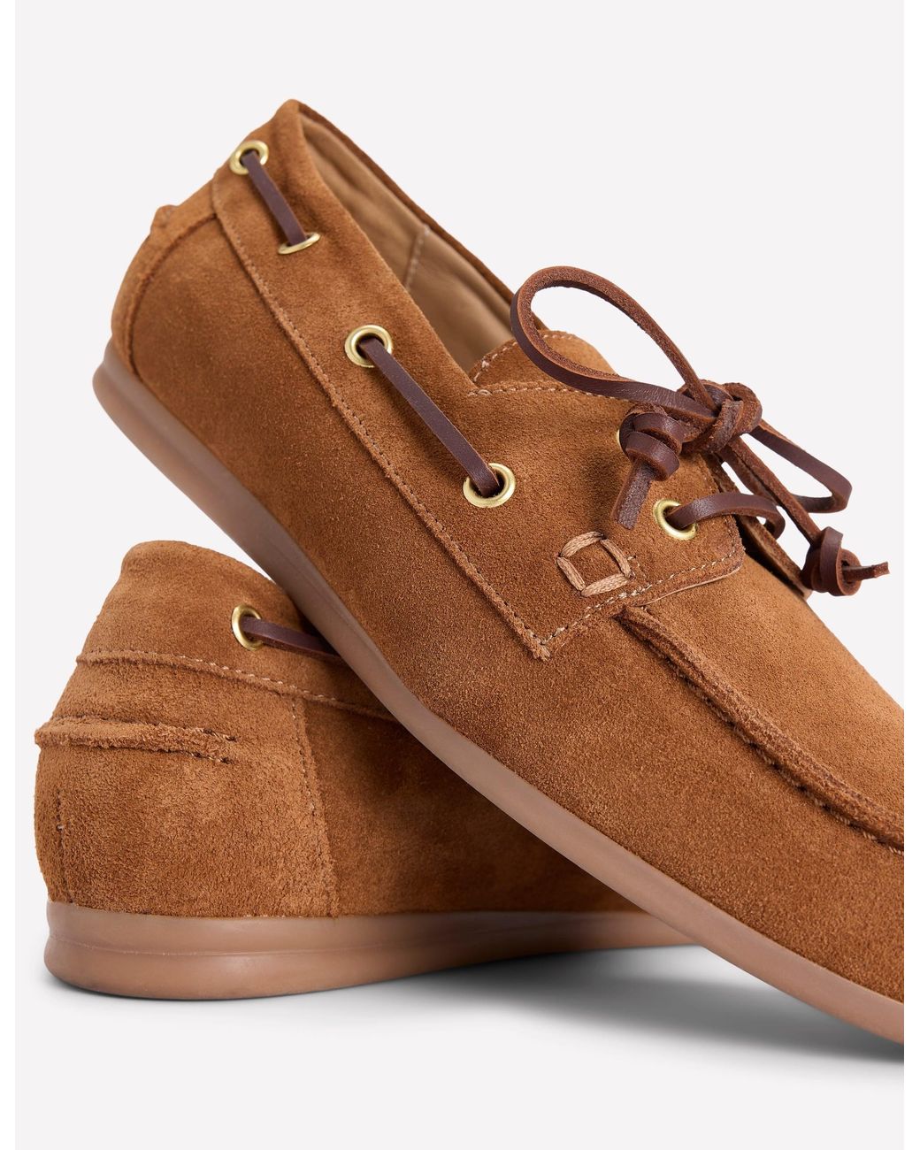 Boden Brown Lace-Up Boat Shoes