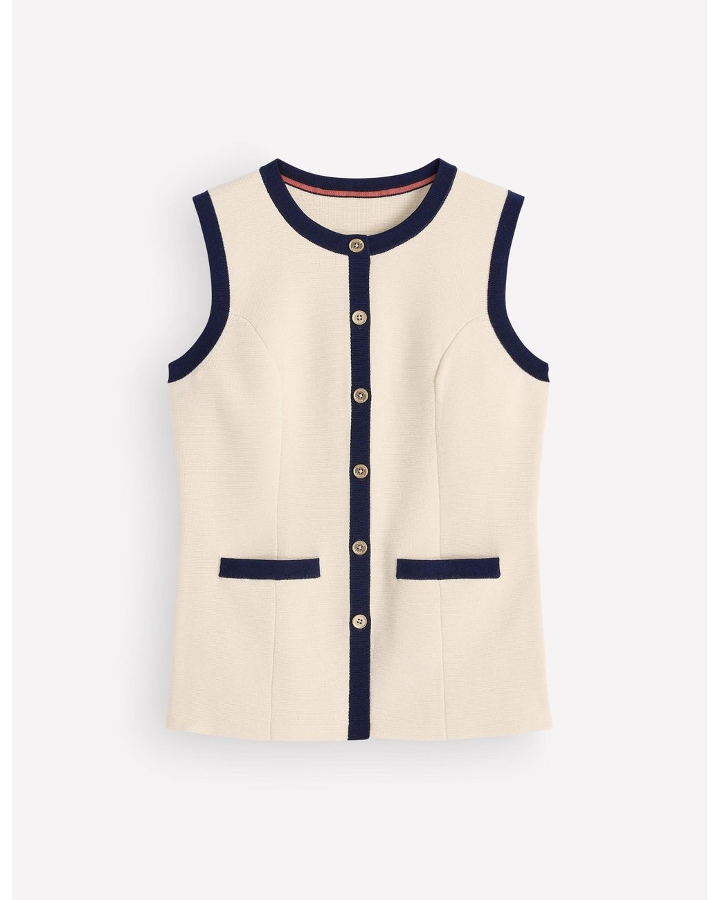 Boden Natural Crew Milano Knit Waistcoat