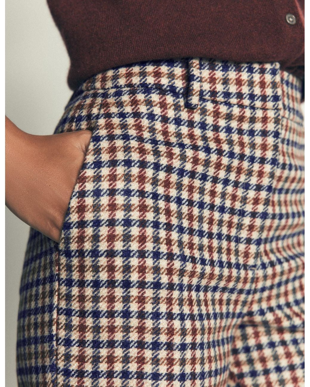 Boden Blue Canonbury Wool Blend Trousers