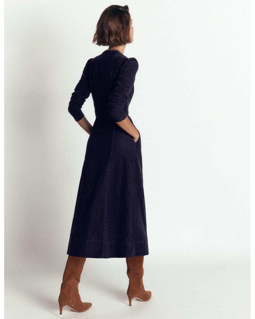 Boden Green Una Cord Midi Dress