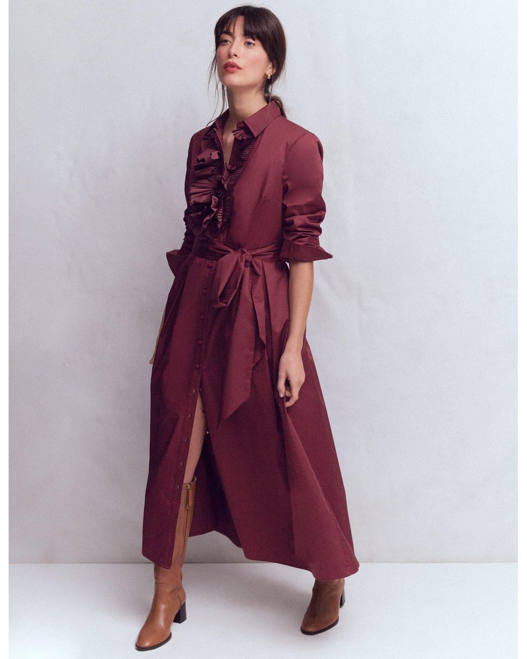 Boden Pleated Ruffle Shirt Dress in Purple | Lyst UK Boden Pleated Ruffle Shirt Dress in Purple | Lyst UK