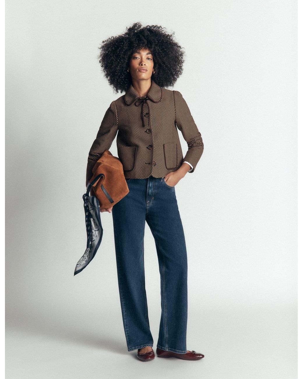 Boden Brown Branscombe Bow Jacket