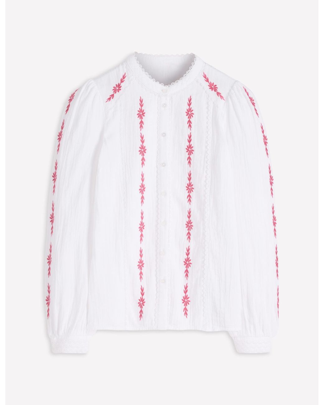 Boden Gray Rhea Trim Doublecloth Top