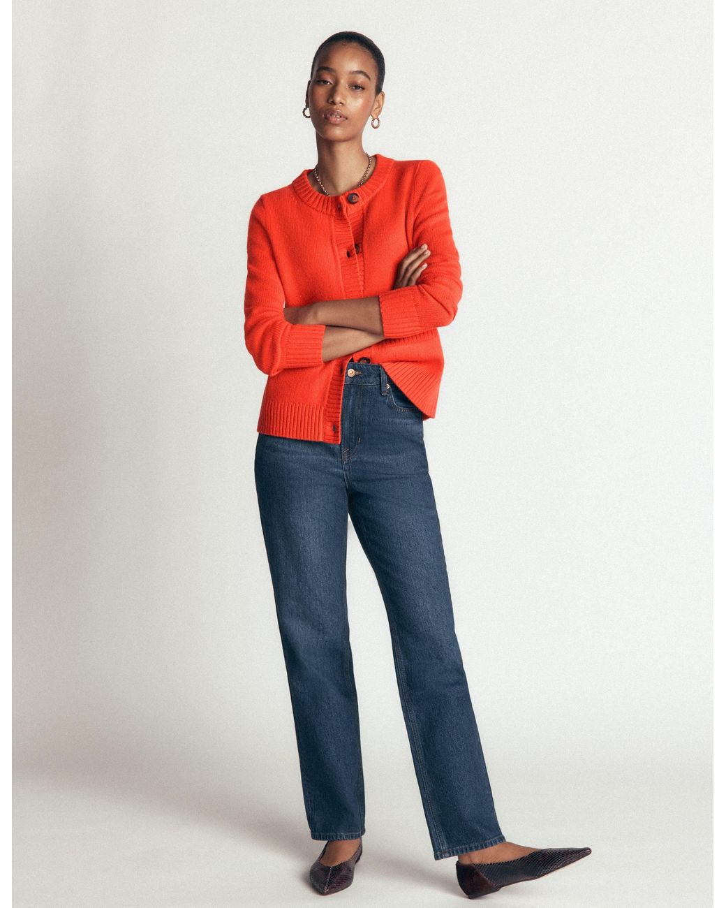 Boden Red Marta Merino Wool Cardigan