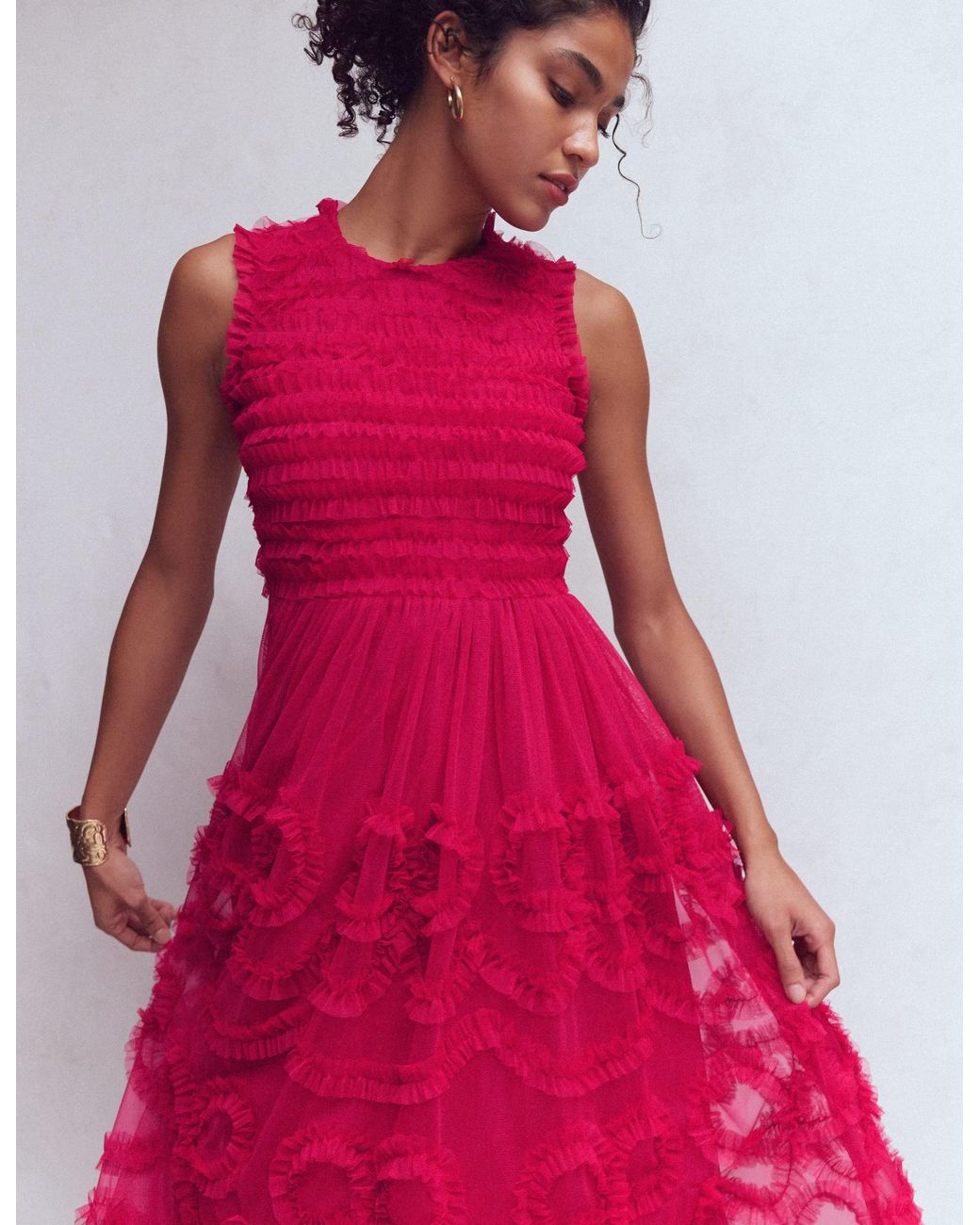 Boden Pink Tulle Bow Party Dress