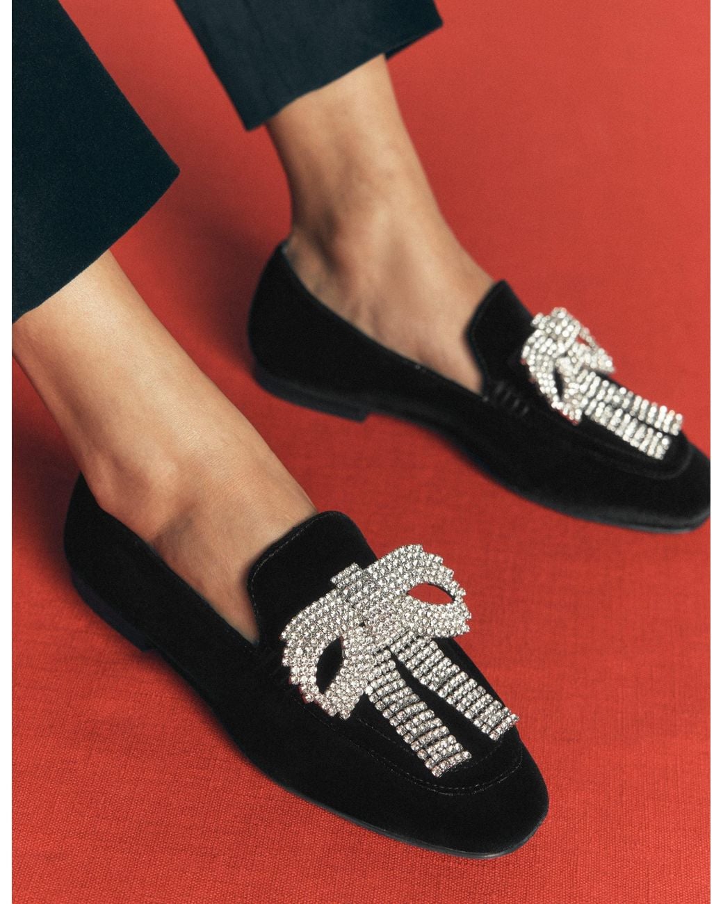 Boden Black Dinah Embellished Loafers