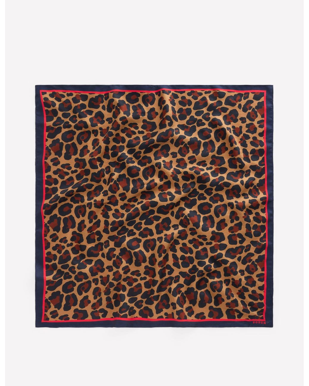 Boden Blue Square Silk Scarf Hot Pepper, Gardenia Grove