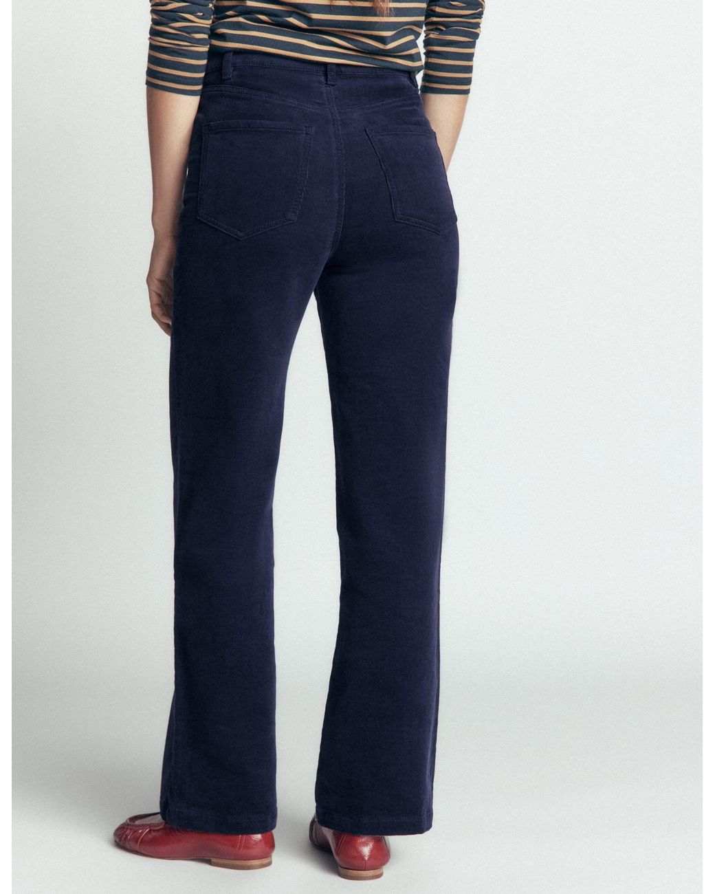 Boden Blue High Rise Cord Column Jeans