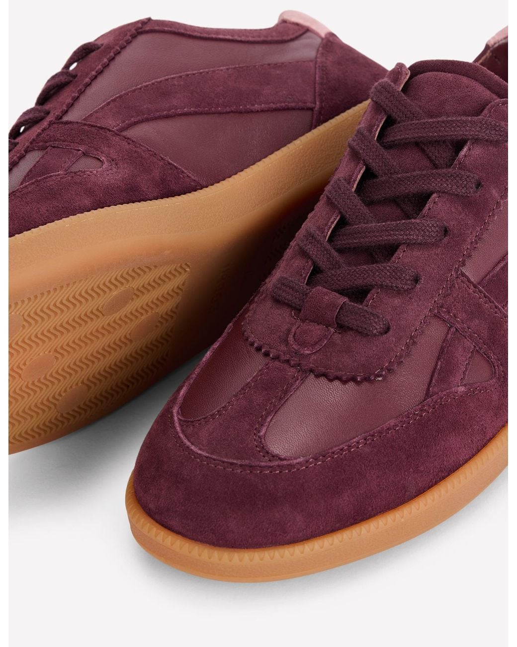 Boden Purple Leather Side Detail Trainer