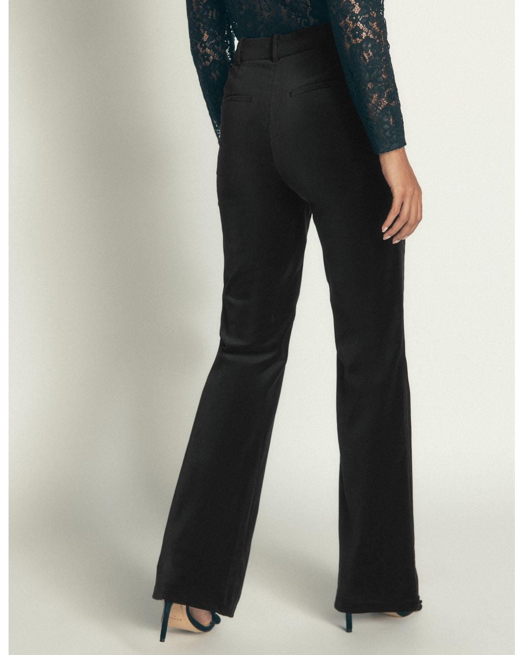 Boden Blue Flare Velvet Trousers