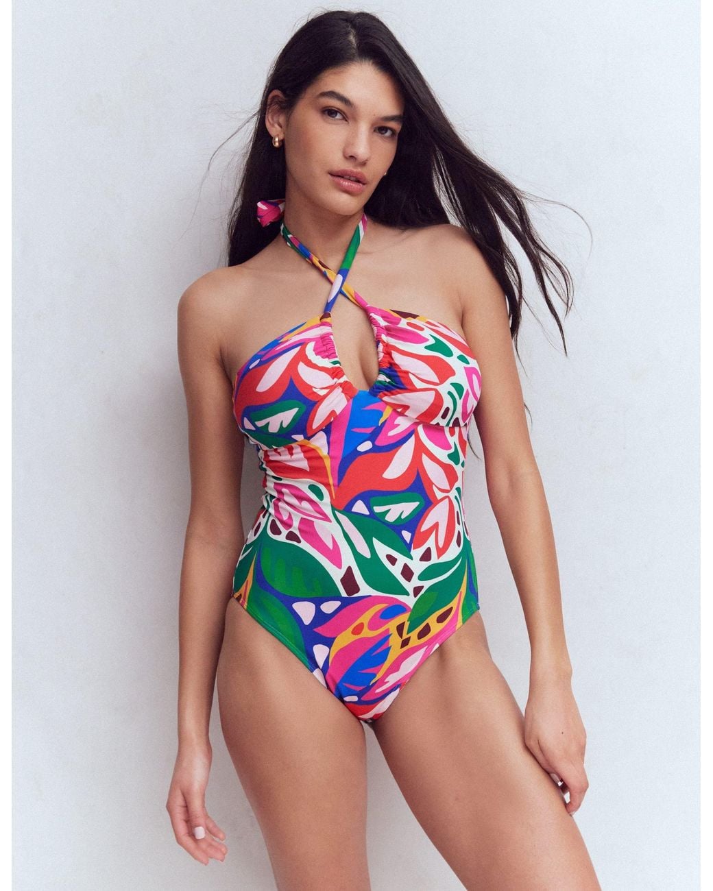 Boden Red Minori Halter Tie Swimsuit