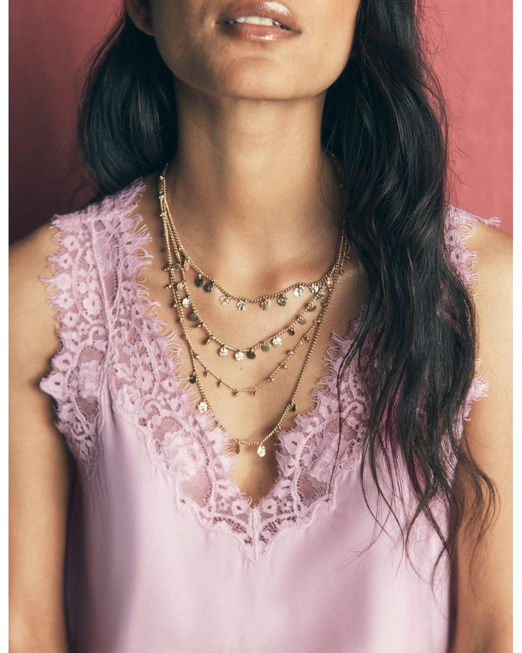 Boden Pink Ara Silk Blend Lace Cami