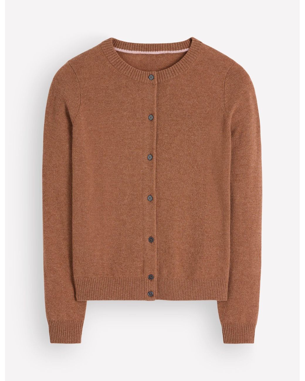 Boden Brown Elsie Cashmere Crew Cardigan