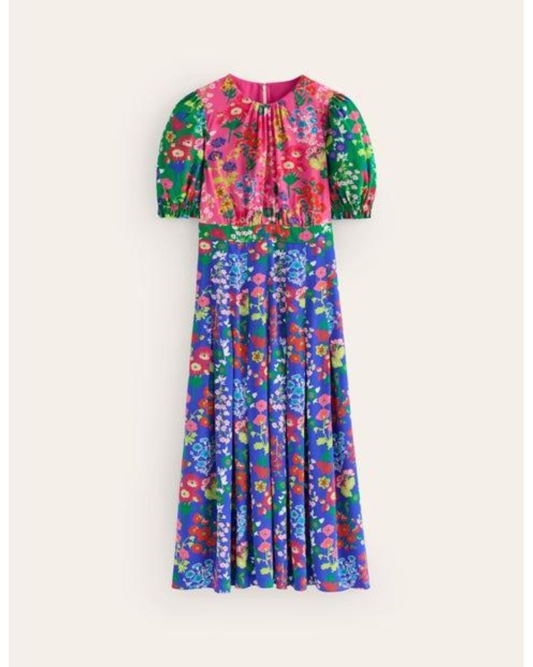 Boden Liv Pleat Detail Midi Dress Surf The Web Abstract Dot in White Lyst UK