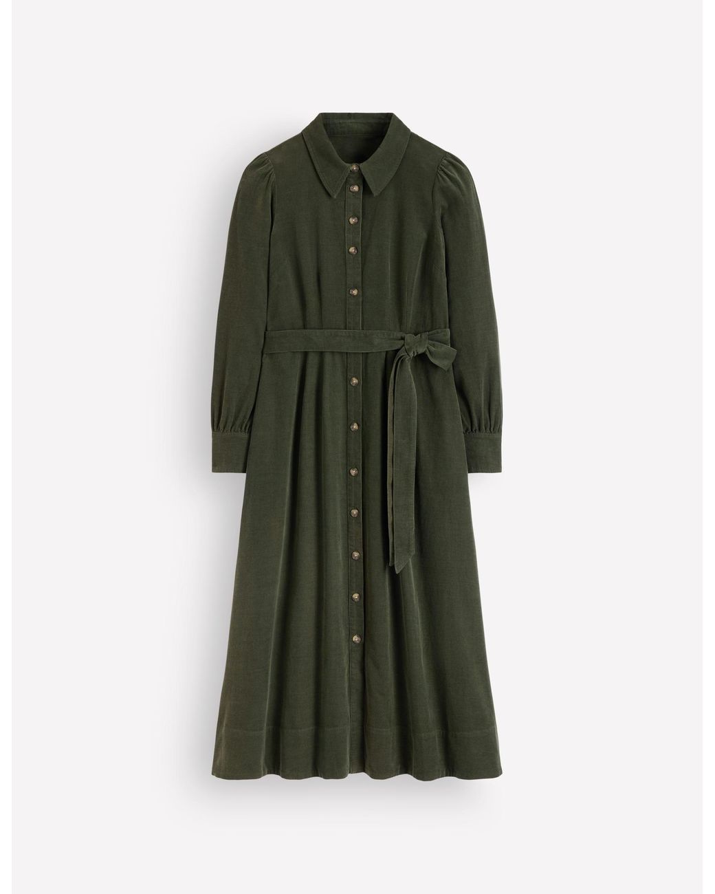 Boden Green Maeve Cord Midi Shirt Dress