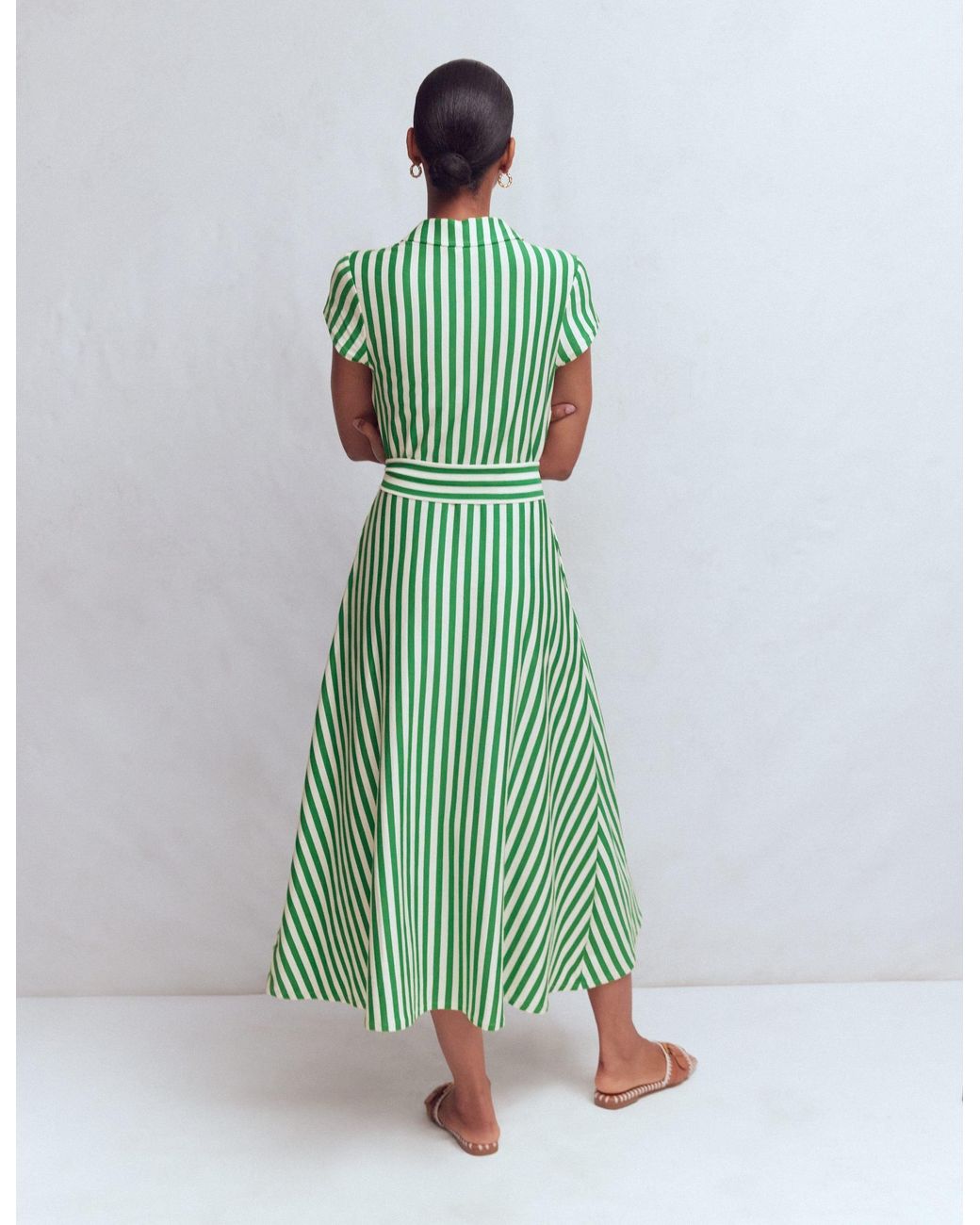 Boden Marcia Jersey Shirt Dress in Green