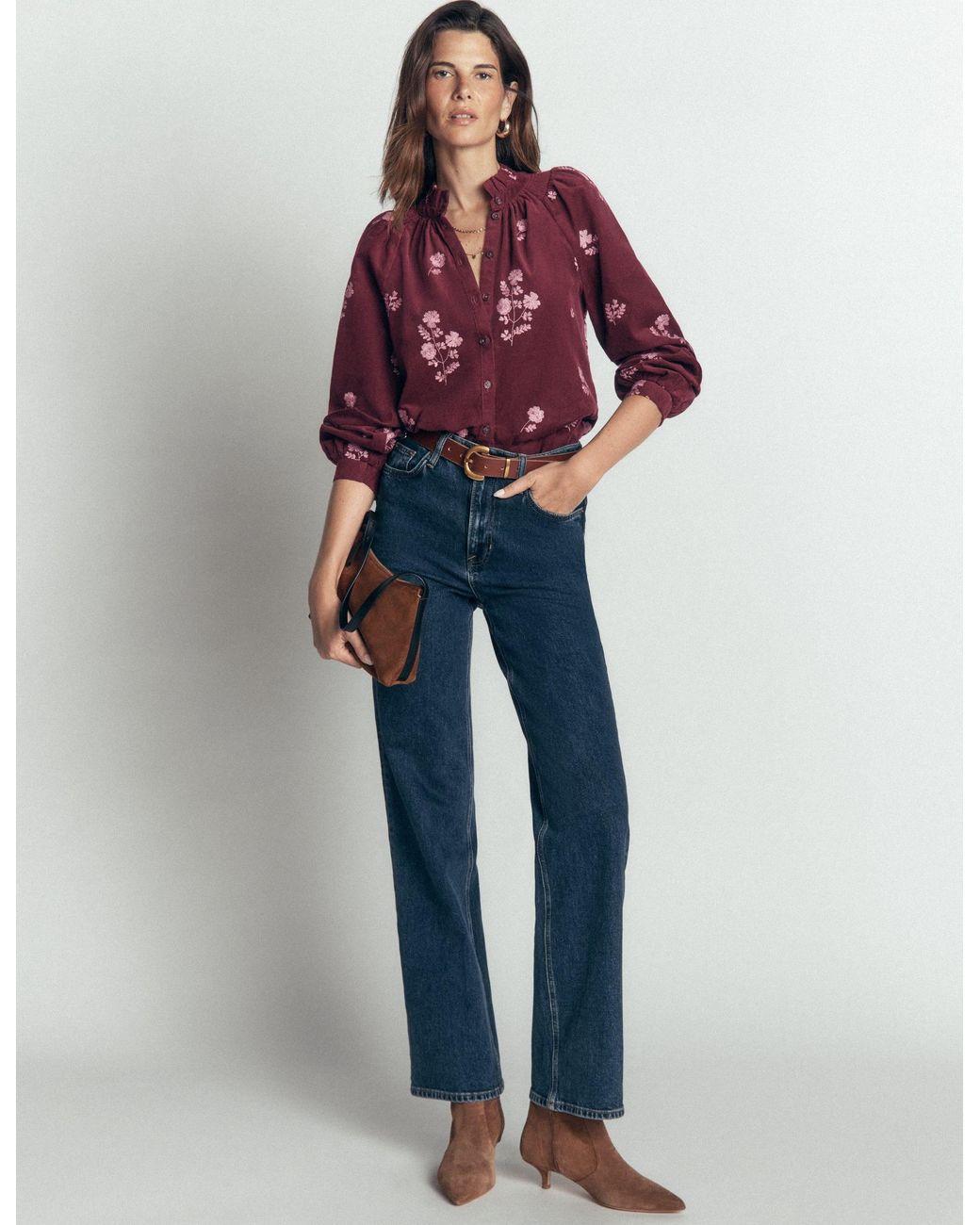 Boden Blue Erica Frill Cord Top