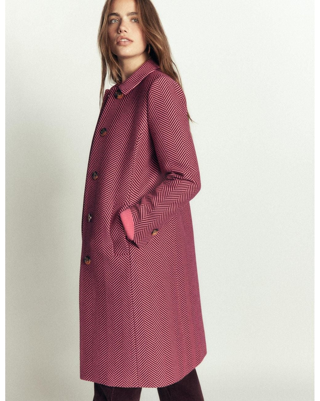 Boden Red Aylesford Midi Coat