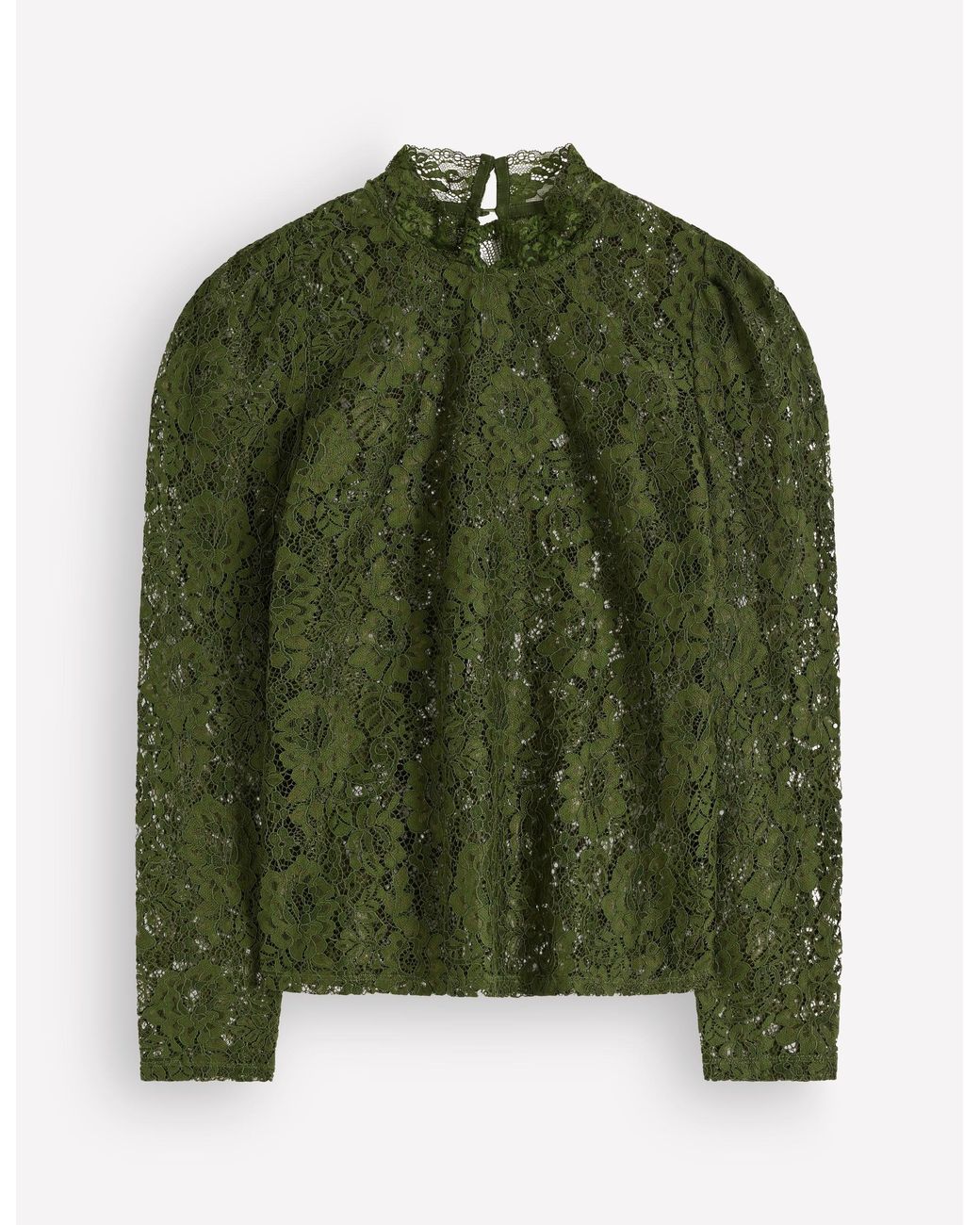 Boden Green Lace Detail Top